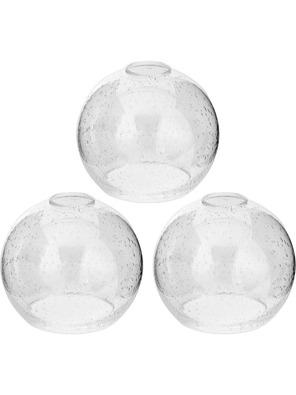3 Pack Clear Seeded Glass Lamp Shade Covers - Globe Replacement for Light